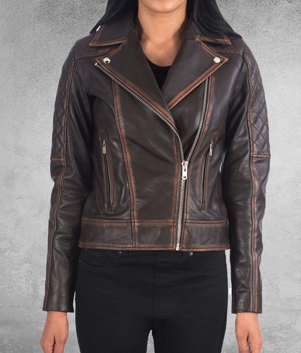 Haley Quilted Leather Biker Jacket