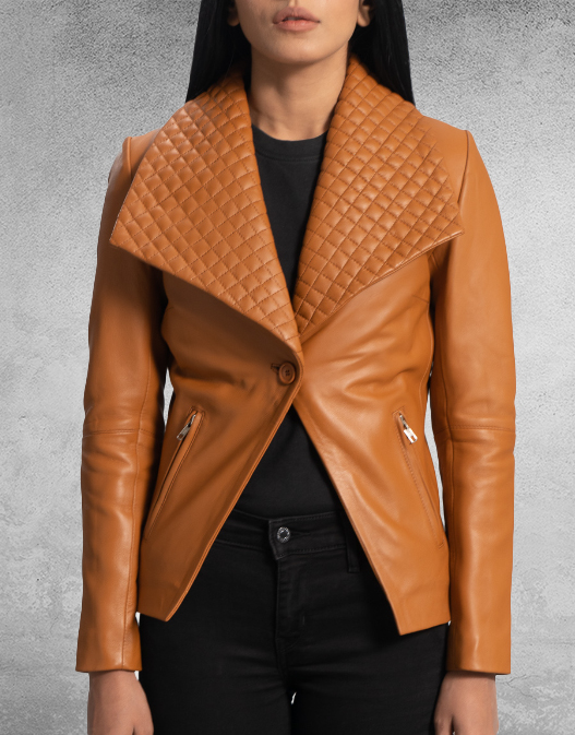 Aaric Tan Brown Leather Blazer