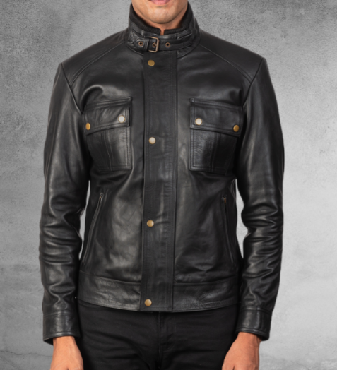 Ragnar Distressed Leather Biker Jacket