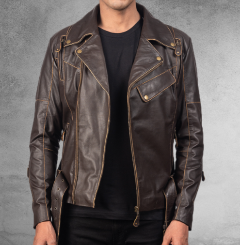 Koen Leather Biker Jacket