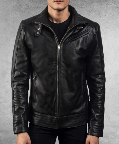 Nartje Black Leather Biker Jacket